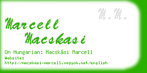 marcell macskasi business card